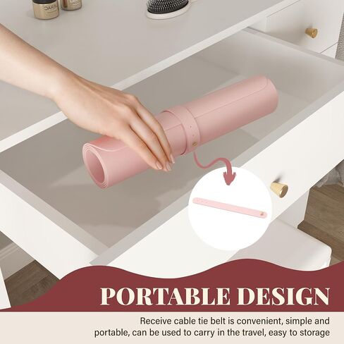 Makeup Mat for Vanity, Waterproof Dual-Sided Vanity Desk Protector for Dressing Table, Makeup Table Cover Mat Oilproof Dustproof Smooth Soft(31.5"*15.7'', Pink) in Saudi Arabia
