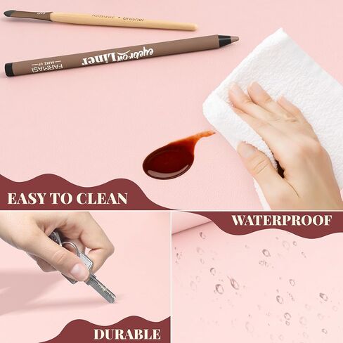 Makeup Mat for Vanity, Waterproof Dual-Sided Vanity Desk Protector for Dressing Table, Makeup Table Cover Mat Oilproof Dustproof Smooth Soft(31.5"*15.7'', Pink) in Saudi Arabia