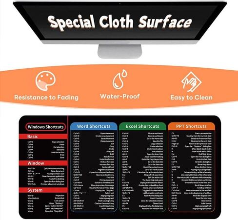 Non-Slip Desk Pad Protector for Mouse, Large Mouse Pad for Writing Desk, Office, Home, Laptop Blotter and Workspace Efficiency, Black, 11.8x27.5 Inch in Saudi Arabia