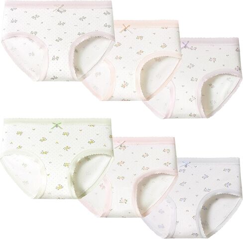 ملابس داخلية للفتيات المراهقات، 5 قطع من القطن الناعم، سراويل داخلية مريحة للارتداء اليومي بنمط الأزهار، مجموعة متعددة in Kuwait