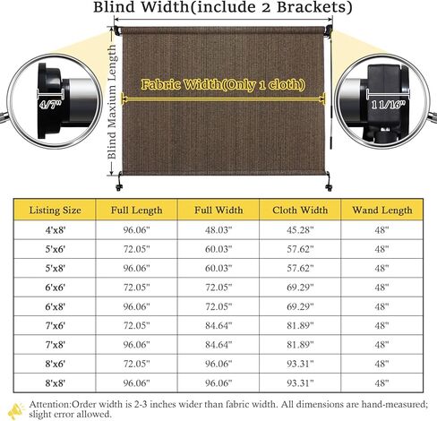 Patio Shades Roll Up Blinds with 90% UV Blockout, Outdoor Roller Shade for Patio 12FT Wide x 8 H, Cordless Sun Shade Cloth Roll for Pergola, Porch, Wheat in Saudi Arabia