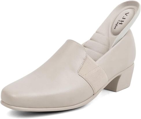 VJH confort Women's Dress Pumps Chunky Heel Loafers Slip On Square Toe Comfortable Work Shoes Lightweight in Saudi Arabia