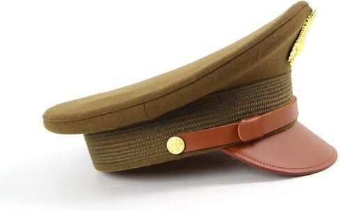 WW2 US Officer Hat Visor Wool Cap Crush With Eagle Embossment Badge WWII in Saudi Arabia