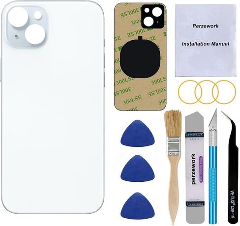 OEM Rear Back Glass Replacement for iPhone 15 6.1-inches with Reparing Tool Kit and Pre-Installed Adhesive (Black) in Saudi Arabia