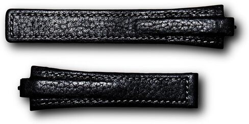 21.5mm Black Buffalo Grain Genuine Leather Watchband with White Stitching to fit TAG Heuer Kirium Gents watch in Kuwait