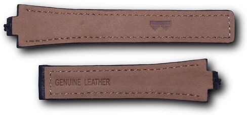 21.5mm Black Buffalo Grain Genuine Leather Watchband with White Stitching to fit TAG Heuer Kirium Gents watch in Kuwait