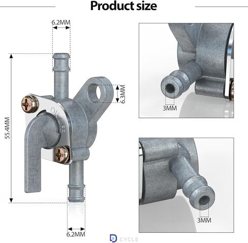 1/4 6mm Fuel Line Gas Hose Oil Filter Clamps Inline Fuel Shut Off Valve Petcock Petrol Switch for 50cc 70cc 90cc 100cc 110cc 125cc Scooter Quad Go Kart Moped Baja BA150 ATV Pit Dirt Mini Pocket Bike in Kuwait