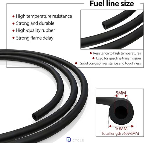 1/4 6mm Fuel Line Gas Hose Oil Filter Clamps Inline Fuel Shut Off Valve Petcock Petrol Switch for 50cc 70cc 90cc 100cc 110cc 125cc Scooter Quad Go Kart Moped Baja BA150 ATV Pit Dirt Mini Pocket Bike in Kuwait