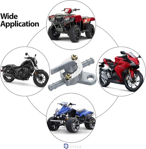 1/4 6mm Fuel Line Gas Hose Oil Filter Clamps Inline Fuel Shut Off Valve Petcock Petrol Switch for 50cc 70cc 90cc 100cc 110cc 125cc Scooter Quad Go Kart Moped Baja BA150 ATV Pit Dirt Mini Pocket Bike in Kuwait