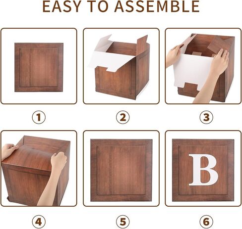 CJT Clear Baby Boxes with Letters for Baby Shower,Baby Shower Decorations, Birthday Party,Gender Reveal,Reusable Favors In Giftbox,Transparent Ballon Boxes Backdrop, Baby Blocks(Brown) in Saudi Arabia