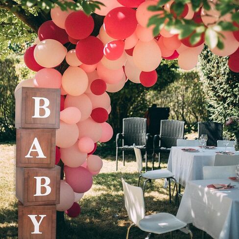 CJT Clear Baby Boxes with Letters for Baby Shower,Baby Shower Decorations, Birthday Party,Gender Reveal,Reusable Favors In Giftbox,Transparent Ballon Boxes Backdrop, Baby Blocks(Brown) in Saudi Arabia