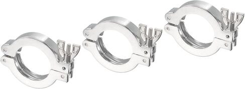 PATIKIL KF-16 Vacuum Clamp, 3 Pack Aluminium Alloy Durable Double Pin Hose Clamp with Wing Nut for Ferrule, Silver in Kuwait