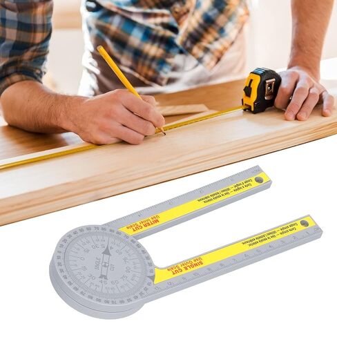 Multifunction Miter Saw Protractor with Measuring Rulers 360 Degree Rotatable Dual Scale Layout Tool for Woodworking Cutting Angle Measurement in Saudi Arabia