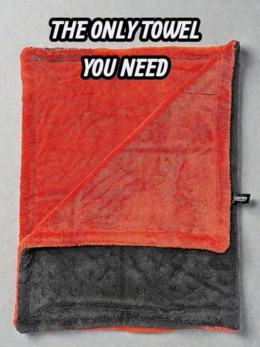 24"x36" Car Drying Towel – Dual-Color Black & Crimson Red | 1300 GSM Twist Loop Microfiber | Ultra Absorbent, Lint-Free, Scratch-Free | Fast Drying for Cars, Trucks & SUVs in Saudi Arabia