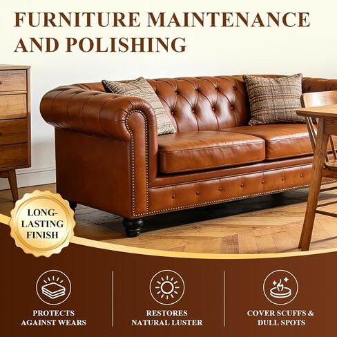 Furniture Salve for Leather 4oz 3-in-1,Polisher, Moisturizer,and Restorer for Couches and Furniture, Beewax Conditioner for Leather,Wood, and Vinyl,Repair Salve with Brush and Towel in Kuwait