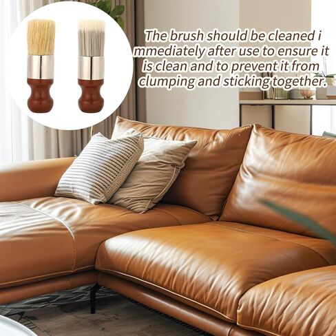 2pcs Leather Furniture Salve Brushes, Wood Cleaning Brush with Ergonomic Handle Durable Repair Salve Wax Tool for Leather & Furniture Maintenance in Saudi Arabia