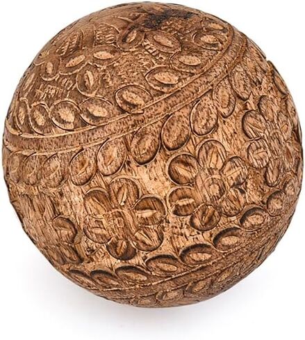 كرة كيمونا المزخرفة من خشب المانجو أو للاستخدام الفردي مثالية للاستخدام في غرفة المعيشة وغرفة الطعام | طاولة القهوة وديكور المنزل (مجموعة من 3)، (3 × 3 × 3 بوصة) in Kuwait