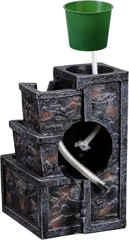 Tabletop Water Fountain Rustic Room Decor Zen Waterfall Fountains Office Desk Accessories Bedroom, Living Room Indoor Decoration with Led Light in Saudi Arabia
