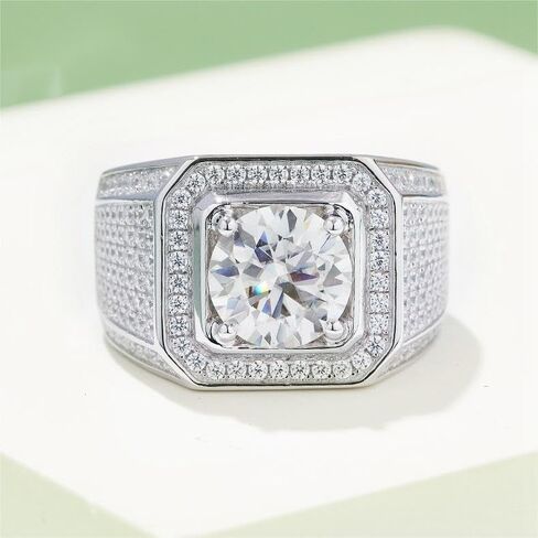 14K Gold Mens Trendsetting 3 Carat D-color VVS2 Wedding Rings,Hip Hop Style Diamond Ring,Trendsetting Father's Day Gift for the Hip Hop Enthusiast Dad in Saudi Arabia