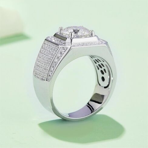 14K Gold Mens Trendsetting 3 Carat D-color VVS2 Wedding Rings,Hip Hop Style Diamond Ring,Trendsetting Father's Day Gift for the Hip Hop Enthusiast Dad in Saudi Arabia