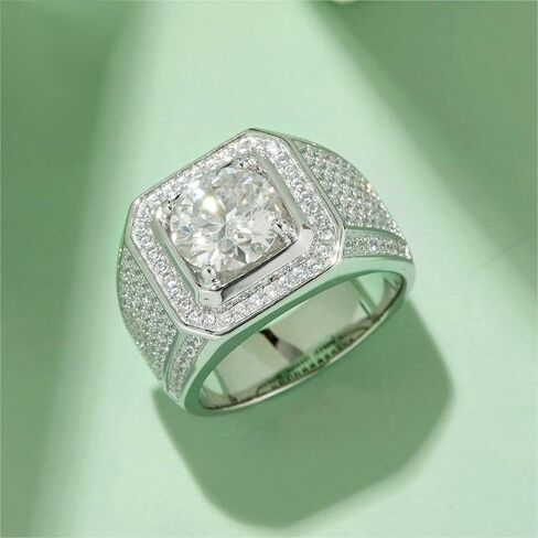 14K Gold Mens Trendsetting 3 Carat D-color VVS2 Wedding Rings,Hip Hop Style Diamond Ring,Trendsetting Father's Day Gift for the Hip Hop Enthusiast Dad in Saudi Arabia