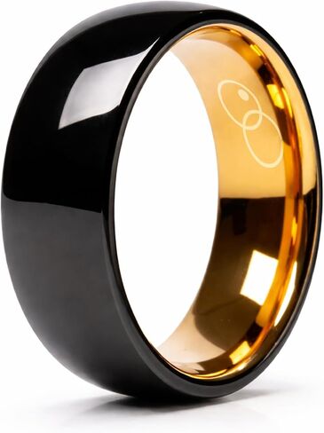 Mens Tungsten Wedding Bands and Rings - Durable Scratch & Fade Resistant Rings with Zirconium and Unique Inlays | Comfort Beveled Fit | Hypoallergenic | Wedding and Promise Rings for Men in Saudi Arabia
