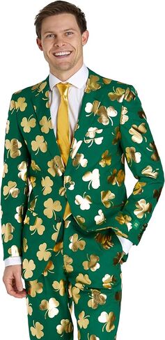 Opposuits Men's St. Paddy's Day Suit - St. Patrick's Day Party Wear - Slim Fit - Including Blazer, Pants and Tie - Green in Saudi Arabia