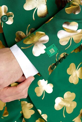 Opposuits Men's St. Paddy's Day Suit - St. Patrick's Day Party Wear - Slim Fit - Including Blazer, Pants and Tie - Green in Saudi Arabia