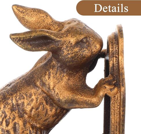 2 Pcs Decorative Bookends Antique Gold Bunny Book Ends, Heavy Duty Cast Iron Book Ends for Shelves,Unique bookends for Heavy Books, Vintage Antique Decor 5.3 lbs in Saudi Arabia