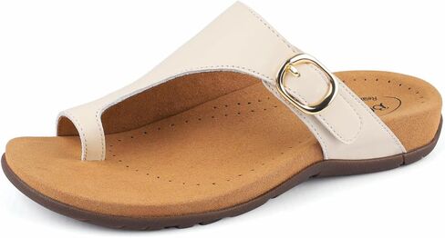 صندل BCSTUDIO نسائي لتقويم العظام فليب فلوب مع دعم قوس مريح لتقويم العظام في الصيف للمشي كاجوال أنيق من الجلد صندل مسطح للنساء in Kuwait