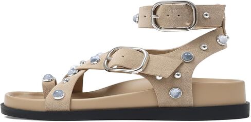 CELNEPHO Flat Sandals for Women Strappy Adjustable Comfortable Casual Open Toe Bohemian Retro Beach Summer Thong Studded Fashion Flip Flops in Saudi Arabia