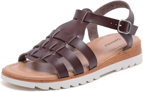 Saidoteto Women’s Flat Fisherman Sandals, Comfortable Open Toe Low Wedge Walking Sandals with Cushioned Insole for Summer & Casual Wear in Saudi Arabia