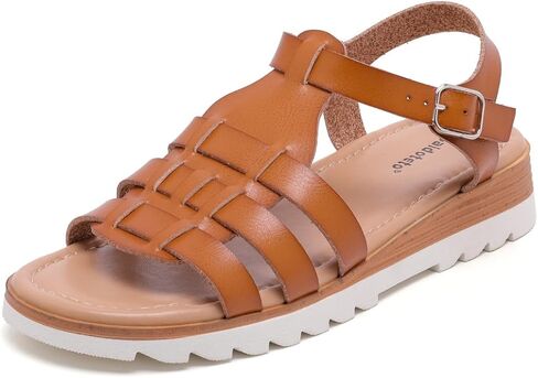 Saidoteto Women’s Flat Fisherman Sandals, Comfortable Open Toe Low Wedge Walking Sandals with Cushioned Insole for Summer & Casual Wear in Saudi Arabia