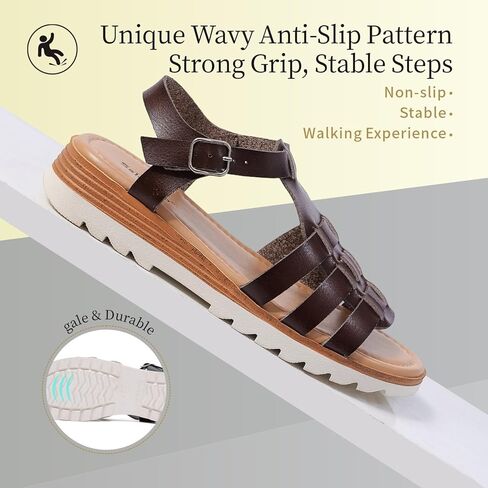 Saidoteto Women’s Flat Fisherman Sandals, Comfortable Open Toe Low Wedge Walking Sandals with Cushioned Insole for Summer & Casual Wear in Saudi Arabia