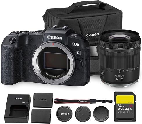 Canon EOS RP Mirrorless Camera | 26.2MP Full Frame Sensor | 4K Video Recording | Lightweight Compact Camera for Travel and Everyday Content Creation + Canon RF 75-300mm Lens + 64GB Card + More in Saudi Arabia