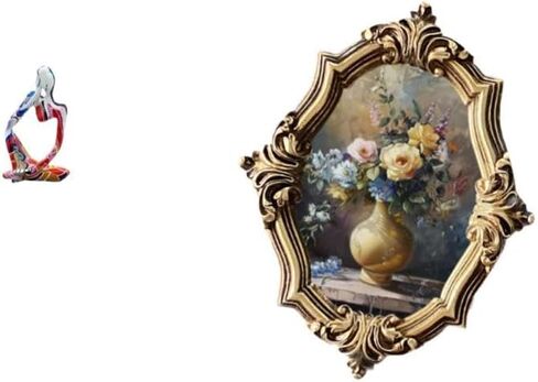 Fenteer Resin Statue Sitting Thinker Resin Statue Figurine Ornament Photo Frame Picture Frame Artwork Frame Crafted from Resin Suitable for Gift Givin in Saudi Arabia