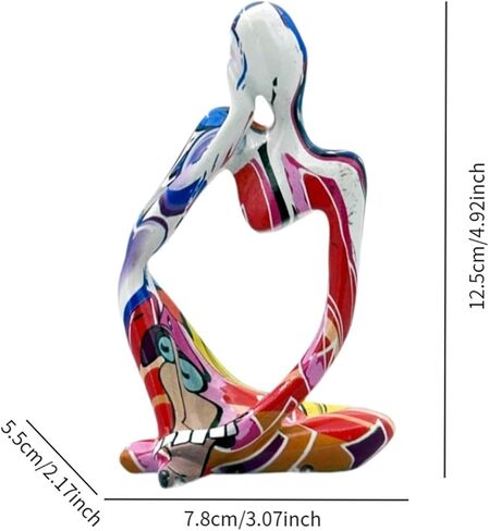 Fenteer Resin Statue Sitting Thinker Resin Statue Figurine Ornament Photo Frame Picture Frame Artwork Frame Crafted from Resin Suitable for Gift Givin in Saudi Arabia