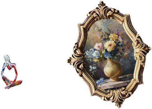 Fenteer Resin Statue Sitting Thinker Resin Statue Figurine Ornament Photo Frame Picture Frame Artwork Frame Crafted from Resin Suitable for Gift Givin in Saudi Arabia
