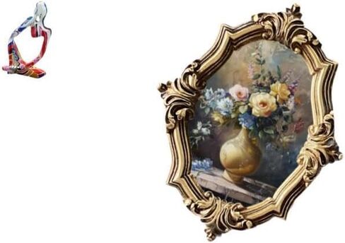 Fenteer Resin Statue Sitting Thinker Resin Statue Figurine Ornament Photo Frame Picture Frame Artwork Frame Crafted from Resin Suitable for Gift Givin in Saudi Arabia