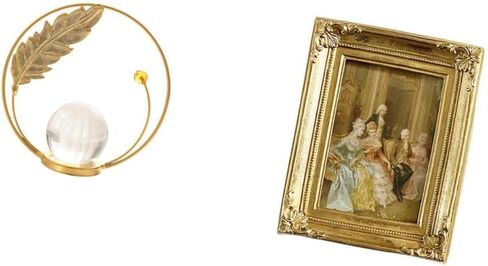 Crystal Resin Ball Sculpture Metal Figurine Desk Ornament Statue Stand Glass Front Picture Frame Card Display Holder Poster for Hallway Fireplace in Saudi Arabia
