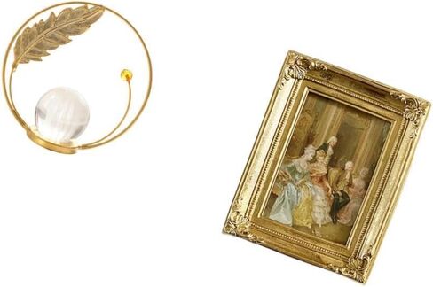 Crystal Resin Ball Sculpture Metal Figurine Desk Ornament Statue Stand Glass Front Picture Frame Card Display Holder Poster for Hallway Fireplace in Saudi Arabia