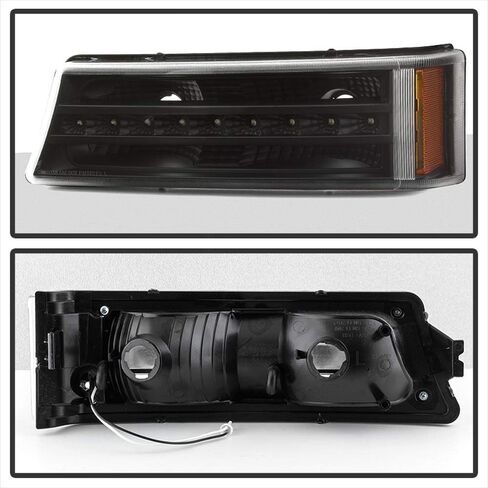 ACANII - For 2003-2006 Chevy Silverado 1500 2500 3500 LED Bumper Parking Lights Signal Lamps Left+Right - Black Housing in Saudi Arabia