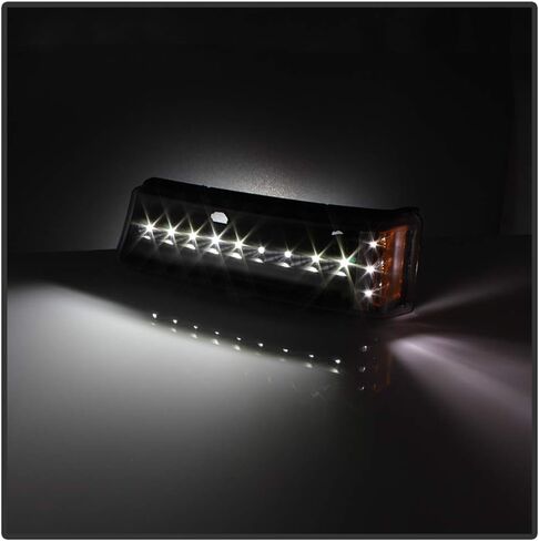 ACANII - For 2003-2006 Chevy Silverado 1500 2500 3500 LED Bumper Parking Lights Signal Lamps Left+Right - Black Housing in Saudi Arabia