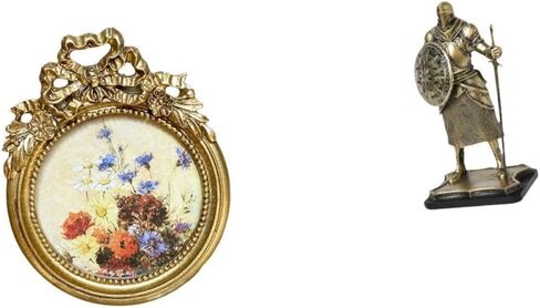 European Ornate Antique Photo Frame and Knight Sculpture Creative Vintage Picture Frame Decorative Figurine for Wedding Gift Entryway Living Room Home in Kuwait