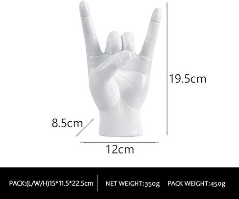 Fenteer Rock Gesture Statue Resin Hand Figurine Vintage Picture Frame Photo Display Artwork Suitable for Offices Bedrooms Gift Giving Home De in Saudi Arabia