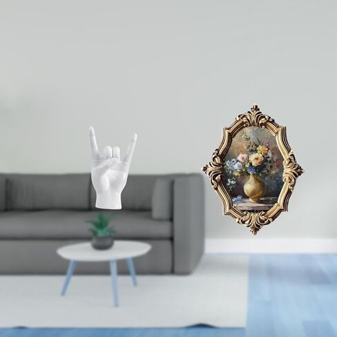 Fenteer Rock Gesture Statue Resin Hand Figurine Vintage Picture Frame Photo Display Artwork Suitable for Offices Bedrooms Gift Giving Home De in Saudi Arabia