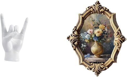 Fenteer Rock Gesture Statue Resin Hand Figurine Vintage Picture Frame Photo Display Artwork Suitable for Offices Bedrooms Gift Giving Home De in Saudi Arabia