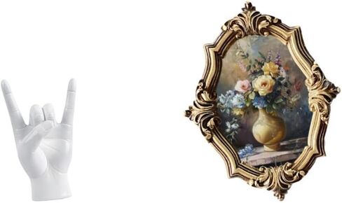 Fenteer Rock Gesture Statue Resin Hand Figurine Vintage Picture Frame Photo Display Artwork Suitable for Offices Bedrooms Gift Giving Home De in Saudi Arabia