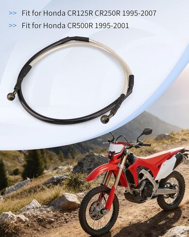 Front Brake Braided Hose Line 45125-KZ4-J21 Fit for Honda CR125R CR250R 1995-2007 CR500R 1995-2001, Replace 45125-MEN-003 in Saudi Arabia