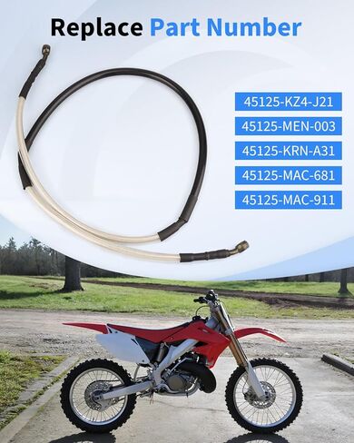 Front Brake Braided Hose Line 45125-KZ4-J21 Fit for Honda CR125R CR250R 1995-2007 CR500R 1995-2001, Replace 45125-MEN-003 in Saudi Arabia